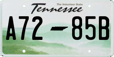 TN license plate A7285B