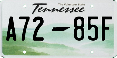 TN license plate A7285F