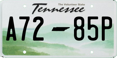 TN license plate A7285P