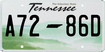 TN license plate A7286D