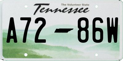 TN license plate A7286W