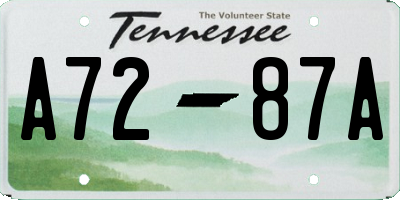 TN license plate A7287A