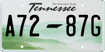 TN license plate A7287G