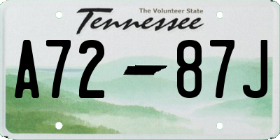 TN license plate A7287J