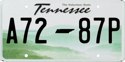 TN license plate A7287P