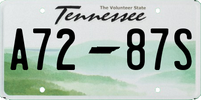 TN license plate A7287S