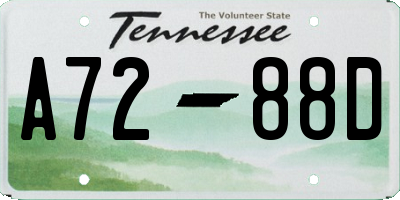 TN license plate A7288D
