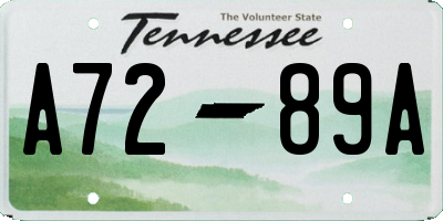 TN license plate A7289A