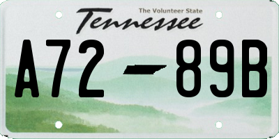 TN license plate A7289B
