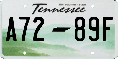 TN license plate A7289F