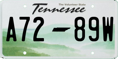 TN license plate A7289W
