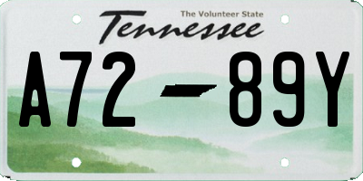TN license plate A7289Y