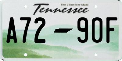 TN license plate A7290F