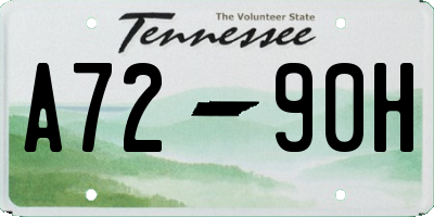 TN license plate A7290H
