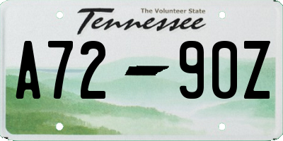 TN license plate A7290Z