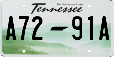 TN license plate A7291A