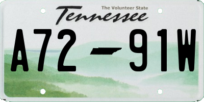 TN license plate A7291W