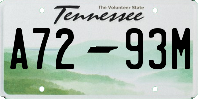 TN license plate A7293M