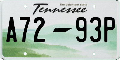 TN license plate A7293P