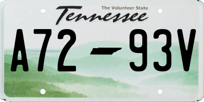 TN license plate A7293V