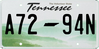 TN license plate A7294N