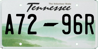 TN license plate A7296R