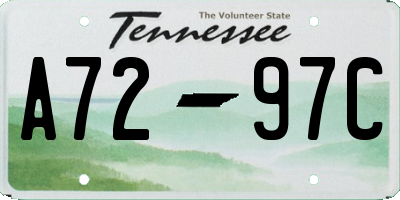 TN license plate A7297C