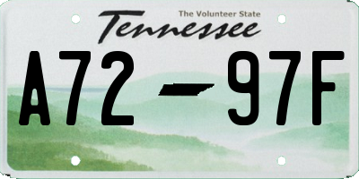 TN license plate A7297F