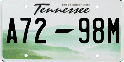 TN license plate A7298M