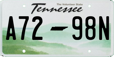TN license plate A7298N