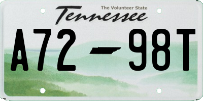 TN license plate A7298T