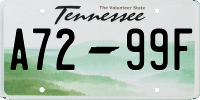 TN license plate A7299F