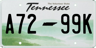 TN license plate A7299K