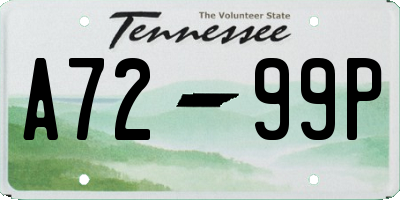 TN license plate A7299P
