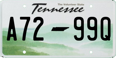 TN license plate A7299Q