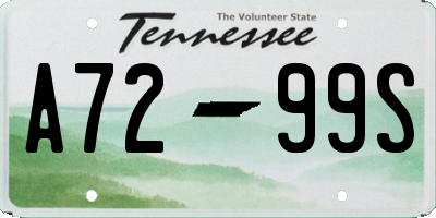TN license plate A7299S