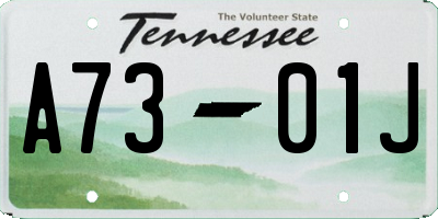 TN license plate A7301J