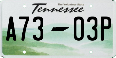 TN license plate A7303P
