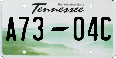 TN license plate A7304C