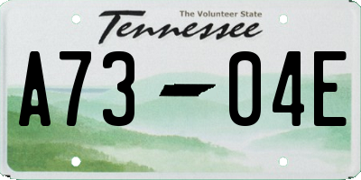TN license plate A7304E