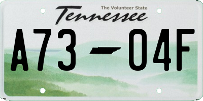 TN license plate A7304F