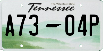 TN license plate A7304P