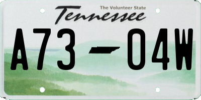 TN license plate A7304W
