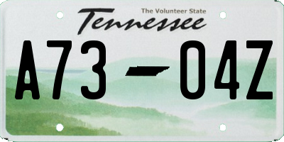 TN license plate A7304Z