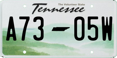 TN license plate A7305W