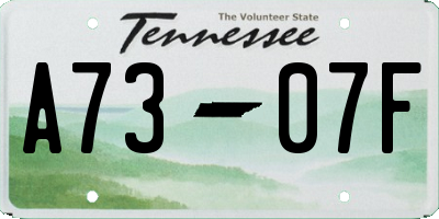 TN license plate A7307F