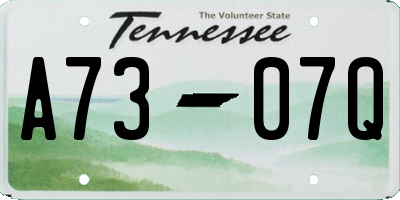 TN license plate A7307Q