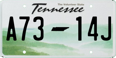 TN license plate A7314J