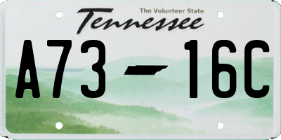 TN license plate A7316C