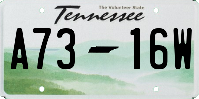TN license plate A7316W